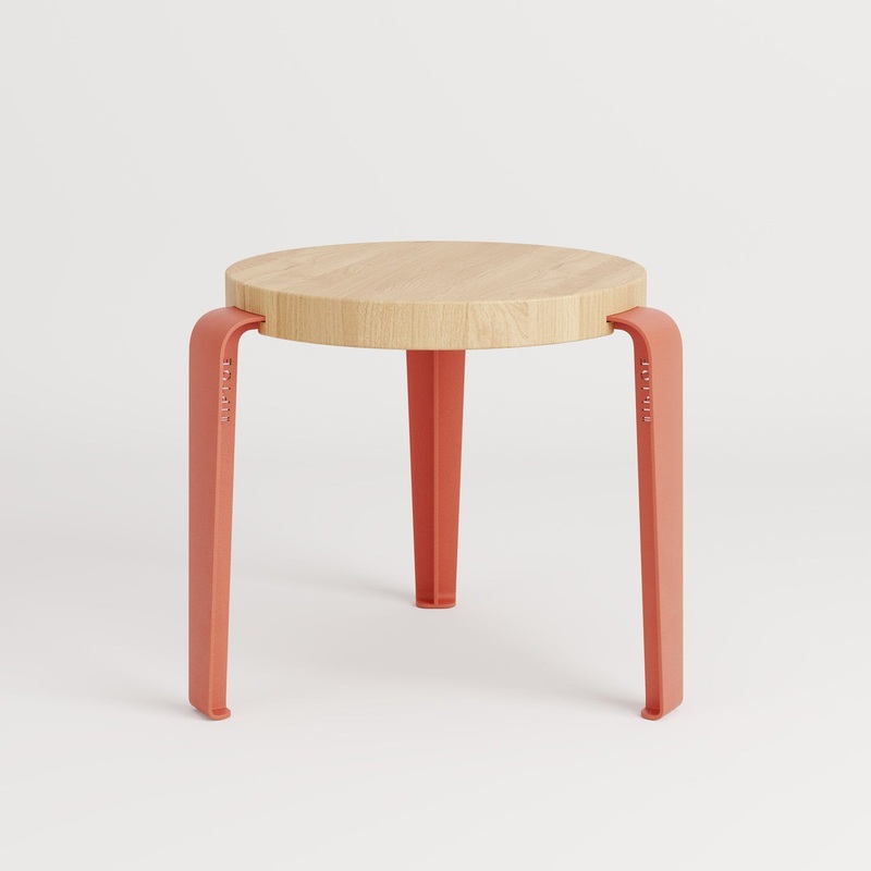 TIPTOE MINI LOU Kids Stool - Oak - Flamingo Pink - 30cm