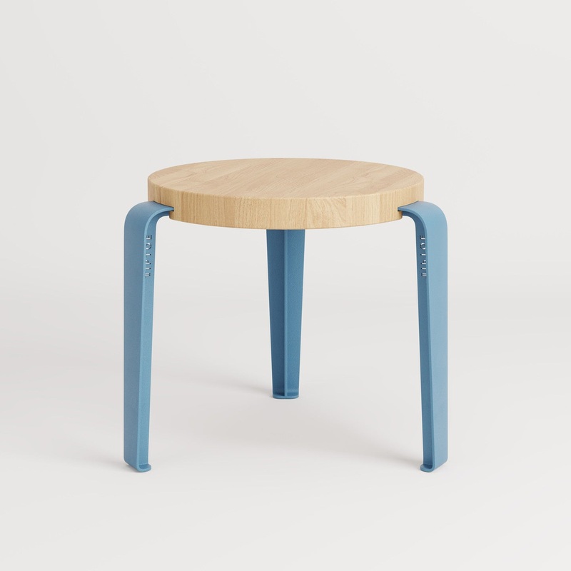 TIPTOE Mini Lou Kids Stool - Oak - Whale Blue - 30cm