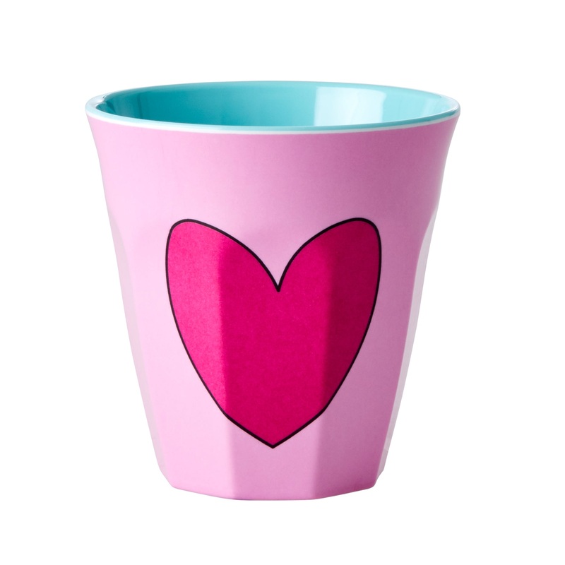 Rice DK Melamine Cup with Heart - Pink - Medium