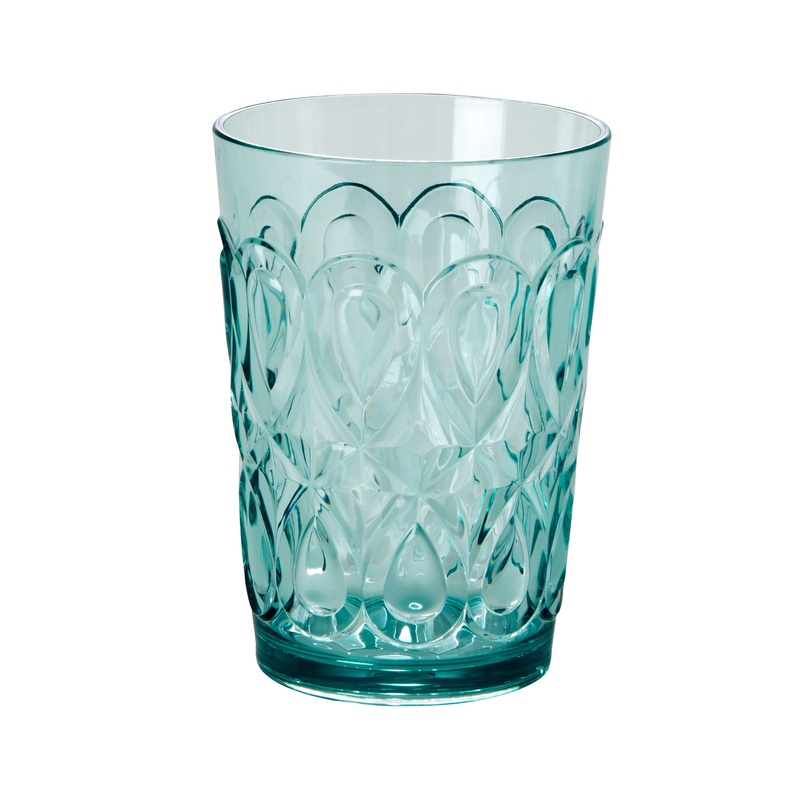 Rice DK Acrylic Tumbler in Mint with Swirly Embossed Detail 500ml
