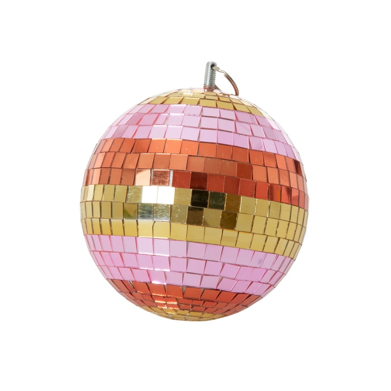 Rice DK Disco Ball with Stripes and Gold - 15cm - Medium