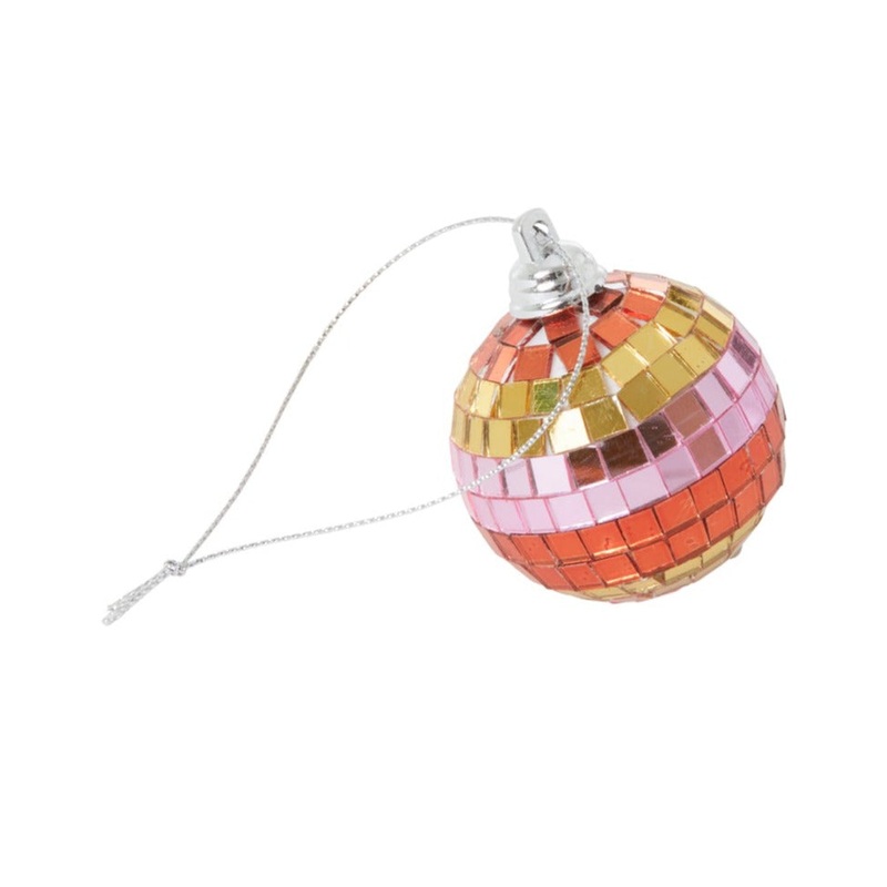 Rice DK Disco Ball with Stripes and Gold - 5cm - Small