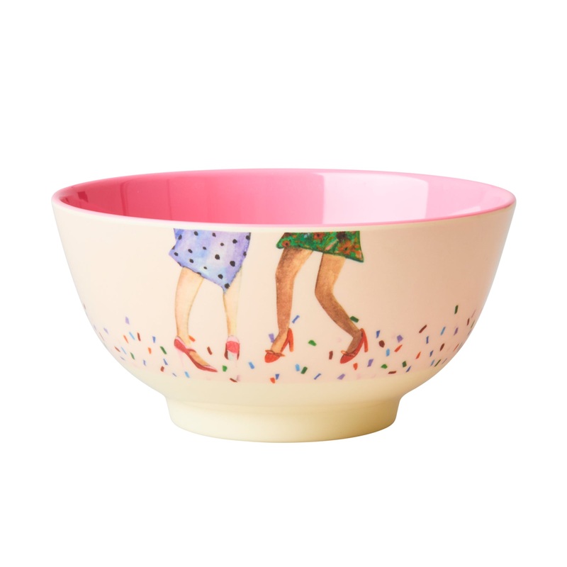 Rice DK Melamine Bowl with Dancing Legs Print - Medium
