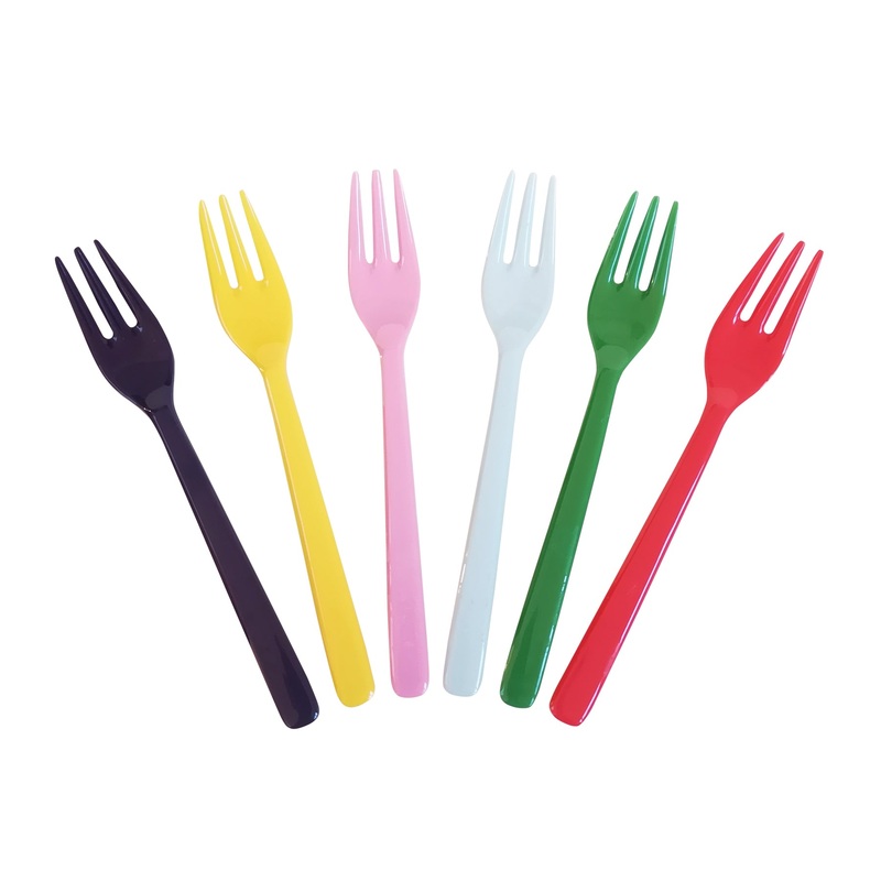 Rice DK Melamine Cake Forks in Assorted Favorite Colors