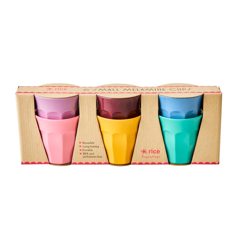 Rice DK Melamine Cup in Assorted Dance Out Colors - Small - 6 pcs - Giftbox