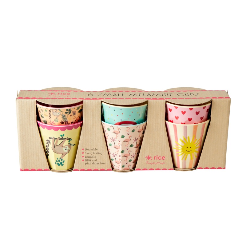Rice DK Melamine Kids Cups with Assorted Funky Prints - Small - Giftbox