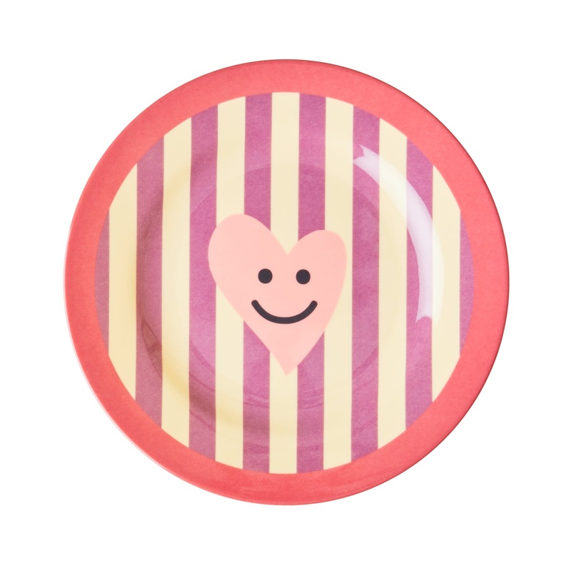 Rice DK Melamine Kids Lunch Plate with Heart Print