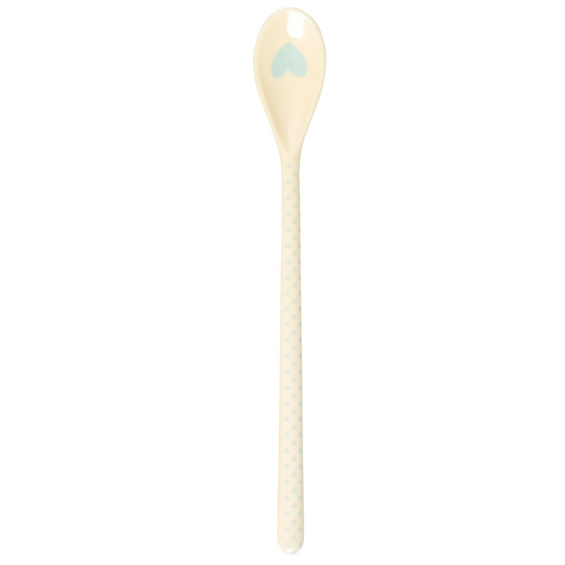 Rice DK Melamine Latte Spoon with Hearts Prints - Soft Blue