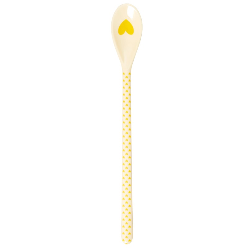 Rice DK Melamine Latte Spoon with Hearts Prints - Yellow