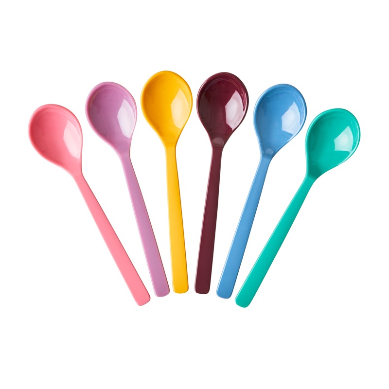 Rice DK Melamine Teaspoons in Assorted Dance Out Colors - Bundle of 6