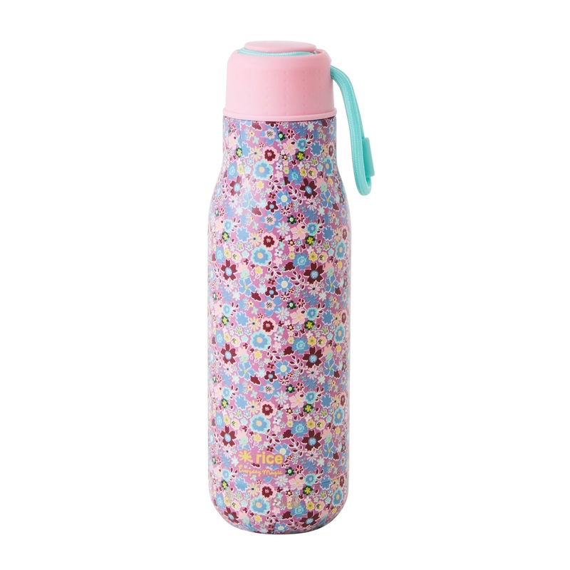 Rice DK Stainless Steel Drinking Bottle with Lavender Fall Floral Print - 12h Hot / 2