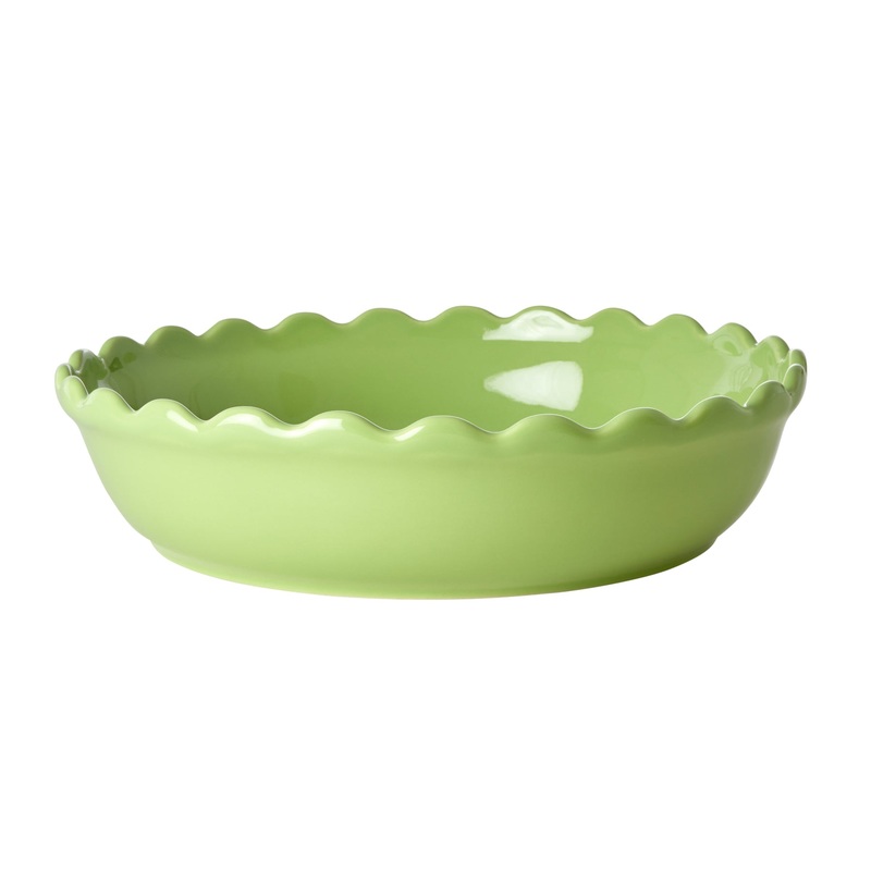 Rice DK Stoneware Pie Dish in Neon Green - Medium
