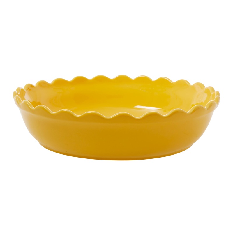 Rice DK Stoneware Pie Dish in Yellow - Large