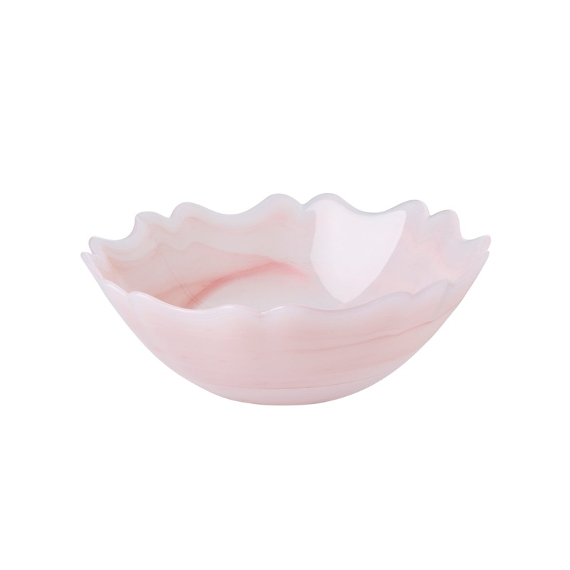 Rice DK Alabaster Glass Bowl in Soft Pink - 500ml Pink