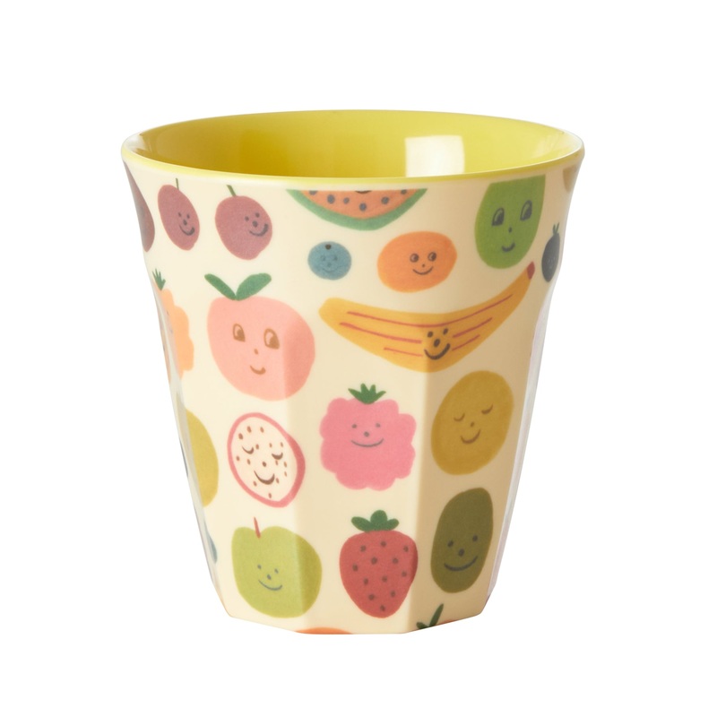 Rice DK Melamine Cup with Happy Fruits Print Two Tone - Medium