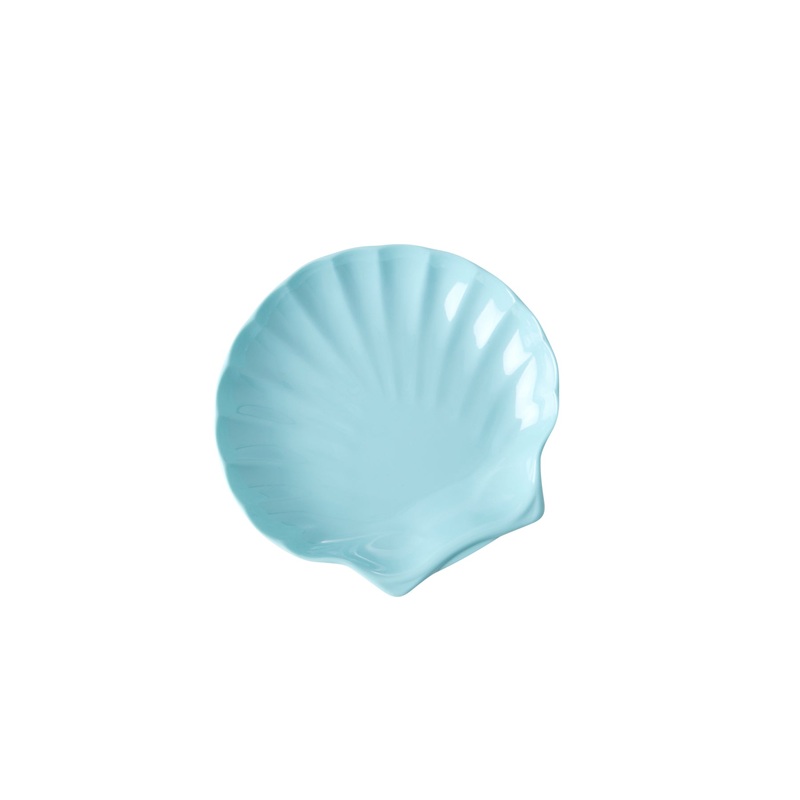 Rice DK Melamine Dipping Plate in Sea Shell Shape Arctic Blue - Small