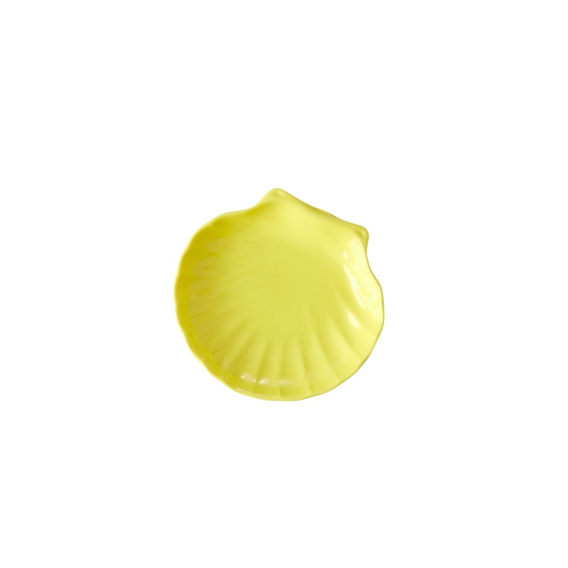 Rice DK Melamine Dipping Plate in Sea Shell Shape Yellow - Extra Small