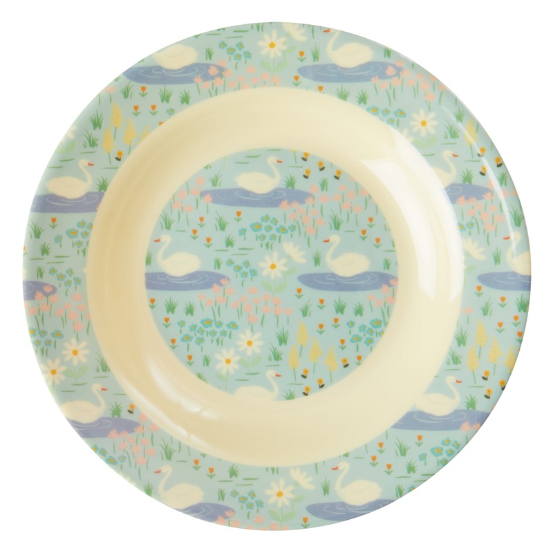 Rice DK Melamine Kids Bowl with Swan Print