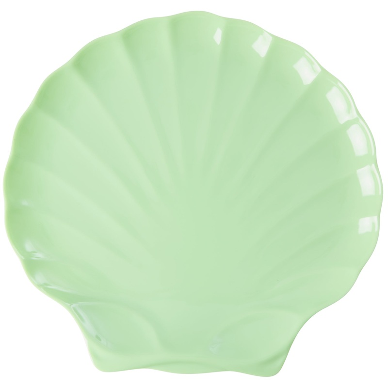 Rice DK Melamine Serving Dish in Sea Shell Shape Neon Green - Extra Large