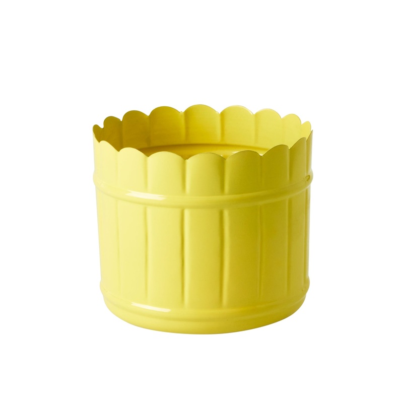 Rice DK Metal Flower Pots in Yellow - Medium