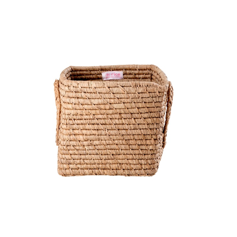 Rice DK Raffia Square Basket in Tea - Small