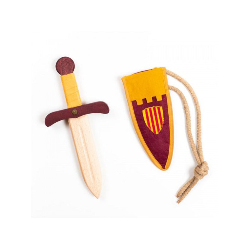 Kalid Medieval Dagger Kamelot Burgundy + Pouch Cat-Provencal