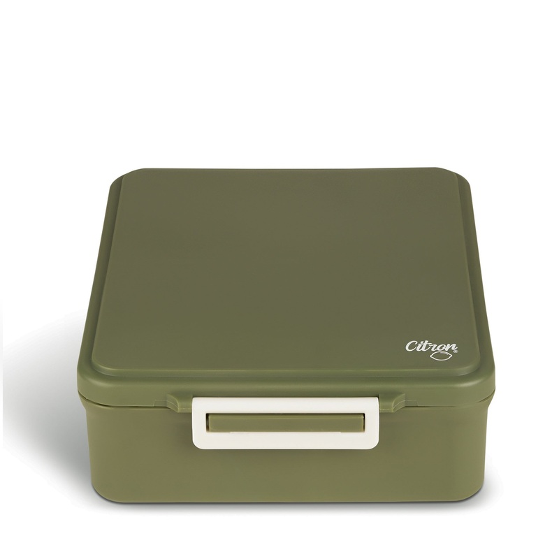 Citron Grand Lunchbox with Insulated Food Jar and Saucer - Olive Green
