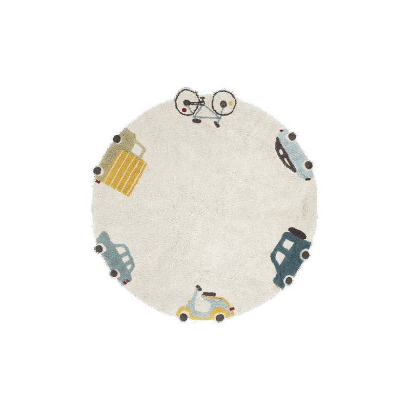 Lorena Canals Eco City Wheels Machine Washable Cotton Rug - 140x140cm