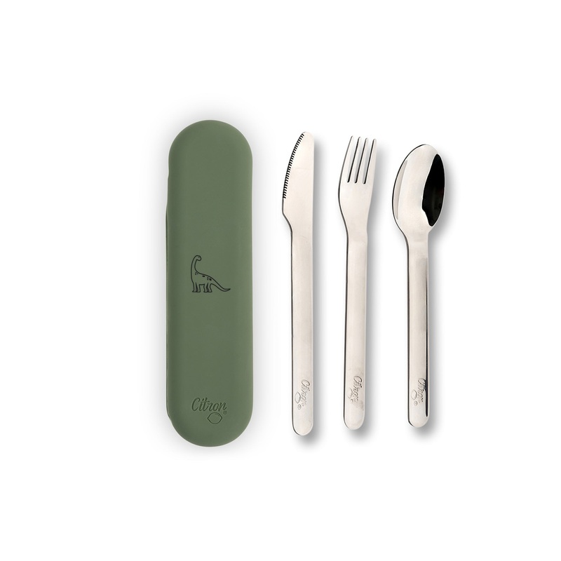 Citron Cutlery Set - Dino - Green