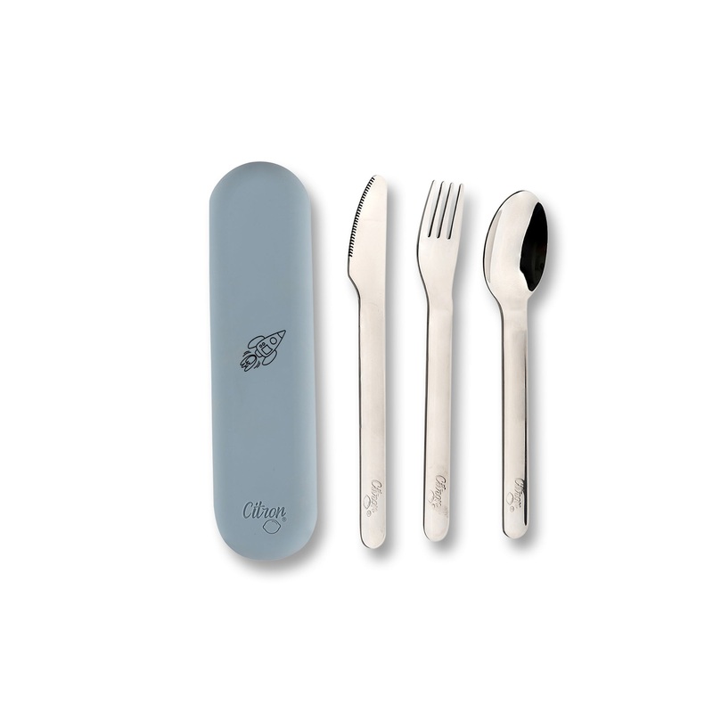 Citron Cutlery Set - Spaceship - Dusty Blue