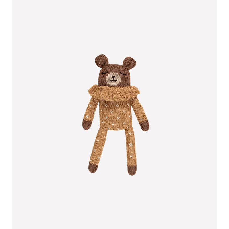 Main Sauvage Teddy, Ochre Dots Pyjamas 22cm