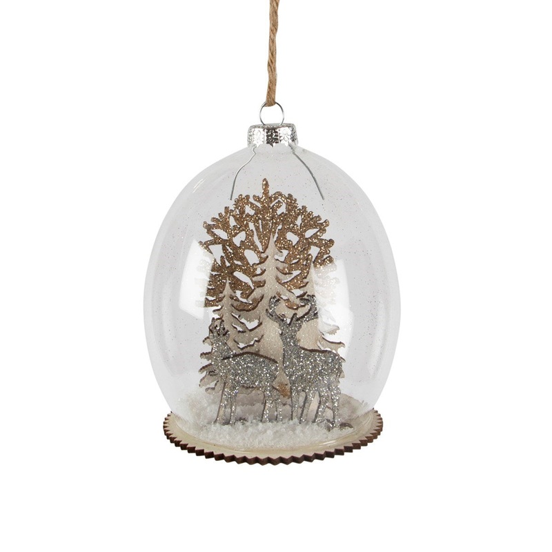 RJB Stone Luxe Forest Stag Dome Bauble