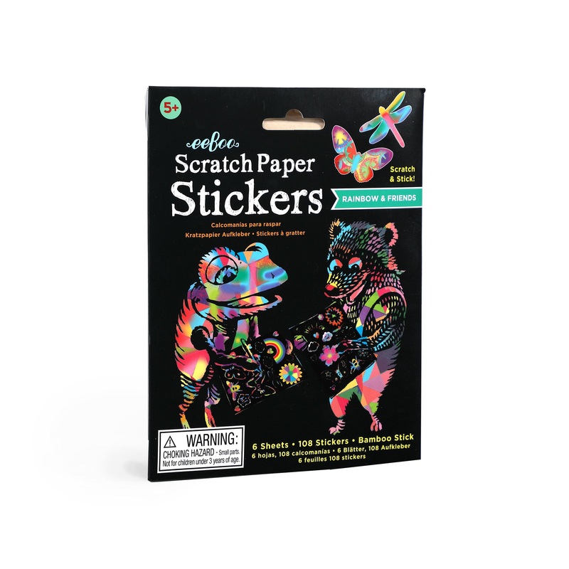 eeBoo Rainbow and Friends Scratch Paper Sticker