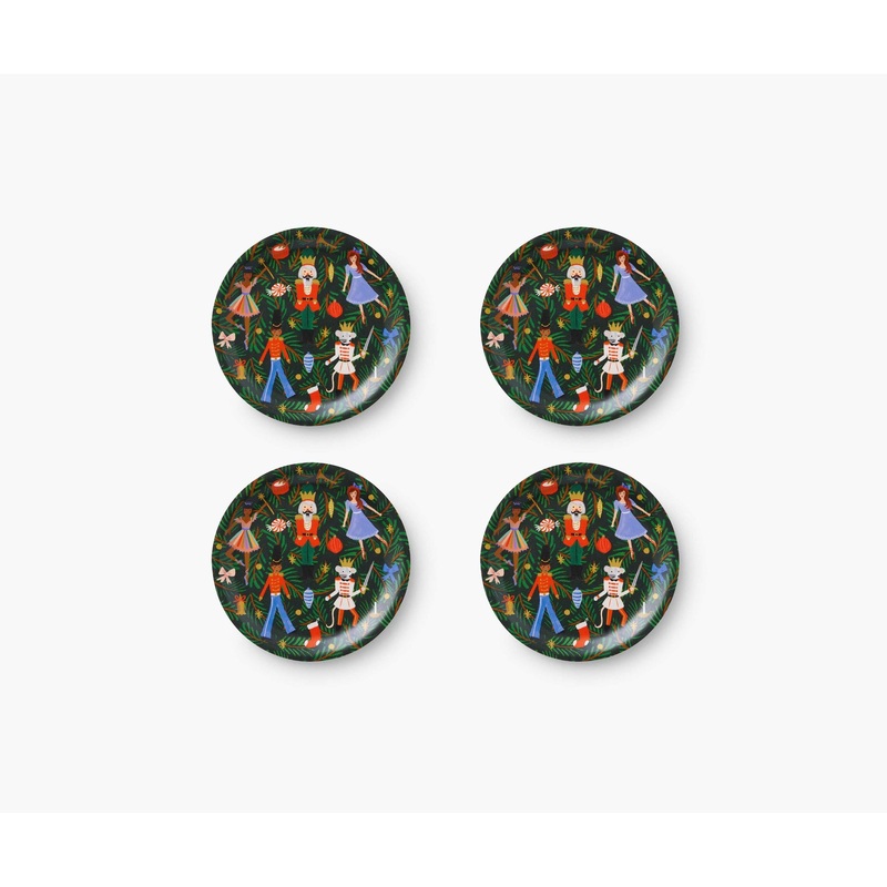 Rifle Paper Co Bent Ply Round Coaster Set Nutcracker
