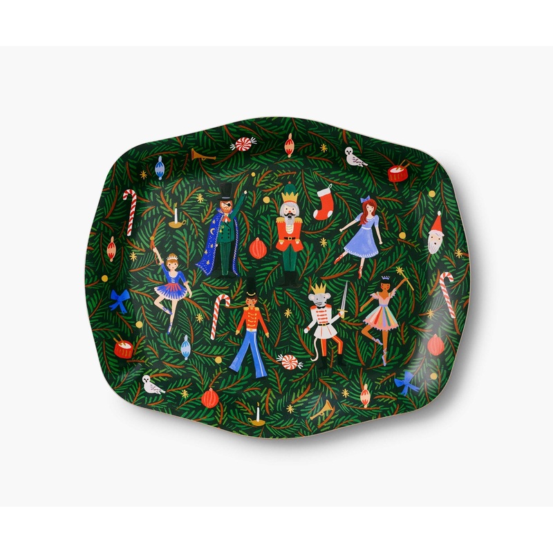 Rifle Paper Co Evergreen Nutcracker Serving Tray