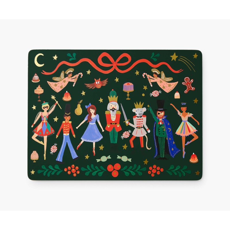 Rifle Paper Co Nutcracker Set of 4 Cork Placemats