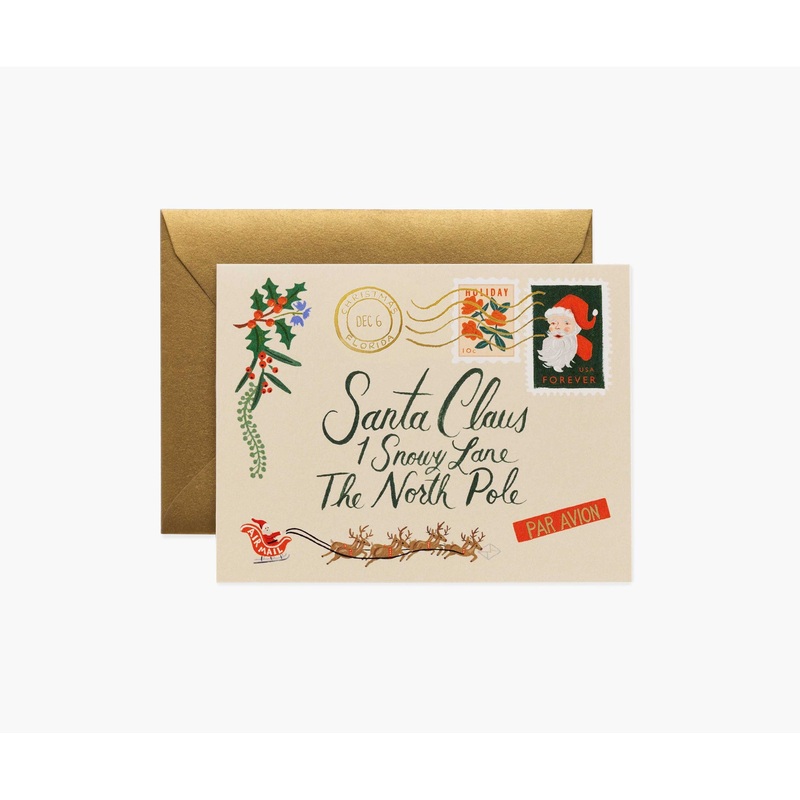 Rifle Paper Co Santa Letter Card