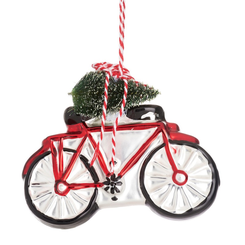 RJB Stone Bicycle with Christmas Tree Shaped Bauble