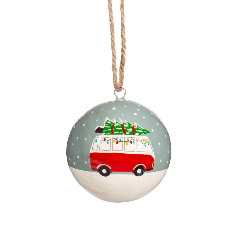 RJB Stone Campervan Paper Mache Bauble