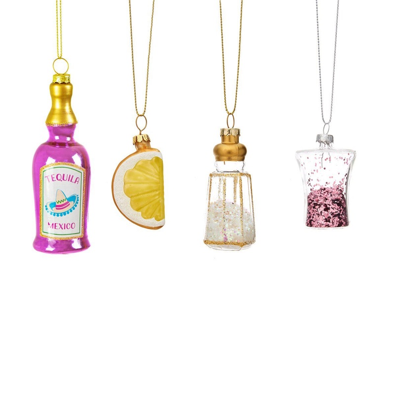 RJB Stone Christmas Cheer Tequila Shaped Baubles - Set of 4