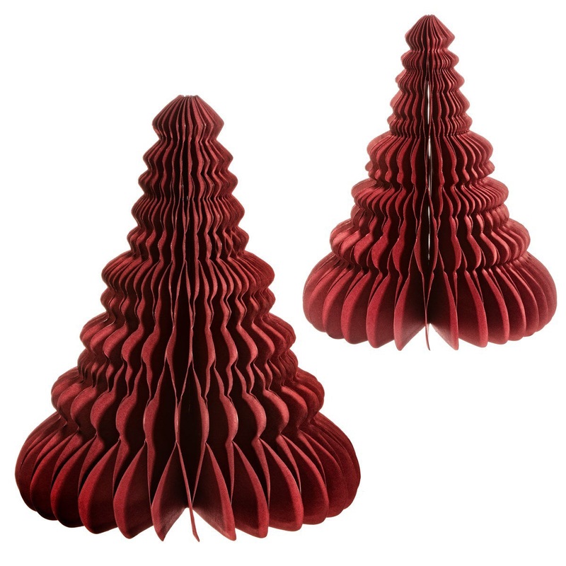 RJB Stone Crimson Honeycomb Tree Standing Decoration - Set of 2
