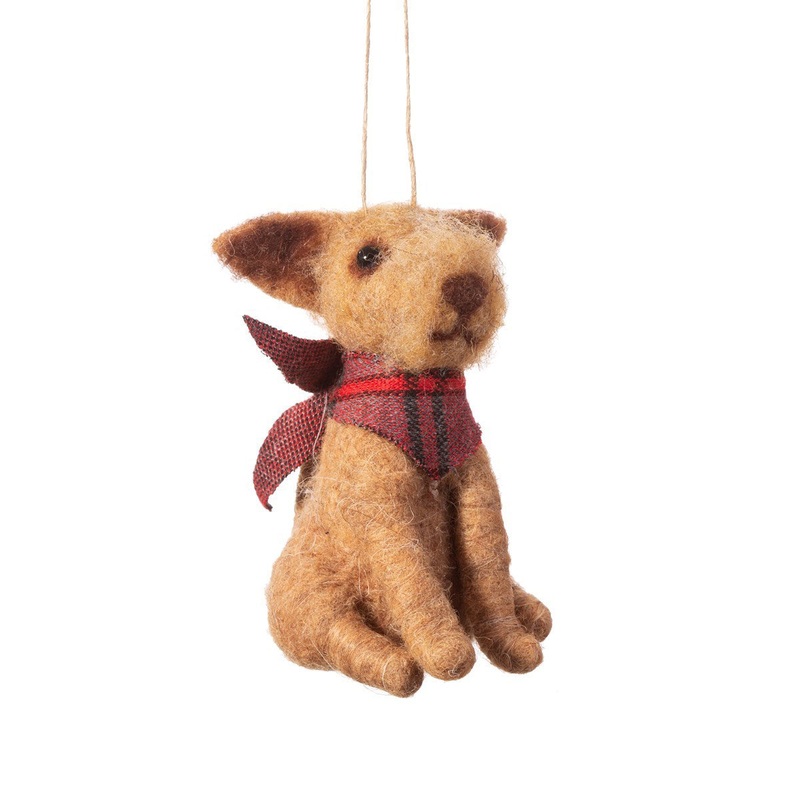 RJB Stone Dog with Bandana Felt Decoration