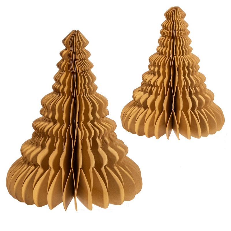 RJB Stone Kraft Paper Honeycomb Tree Standing Decoration - Set of 2