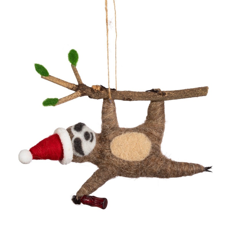 RJB Stone Merry Sloth Felt Decoration
