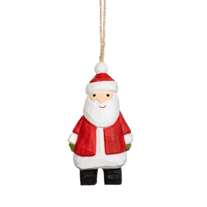 RJB Stone Santa Hanging Wooden Decoration