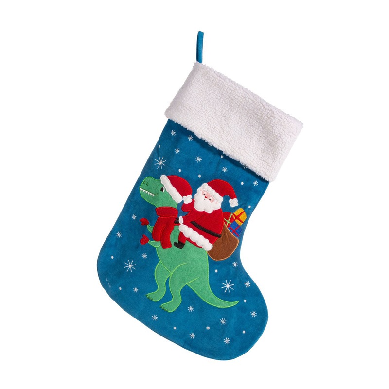 RJB Stone Santa On Dino Stocking