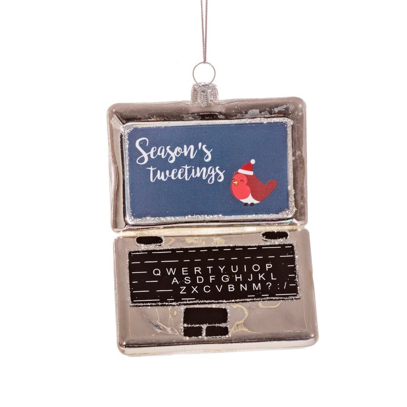 RJB Stone Seasons Tweetings Laptop Shaped Bauble