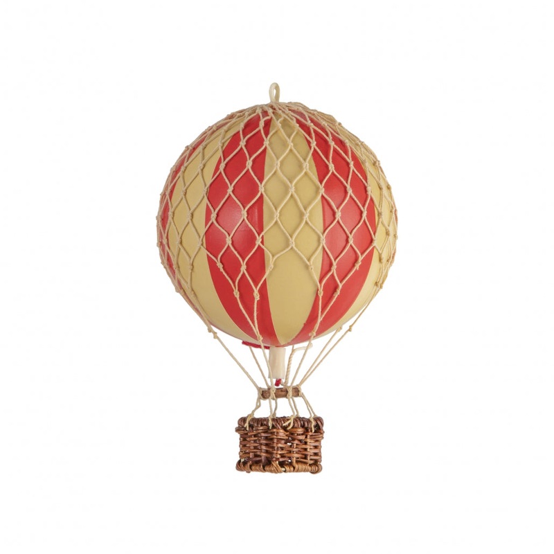 Authentic Models Floating The Skies, Red Double - Hot Air Balloon Hanging Decor - 13cm