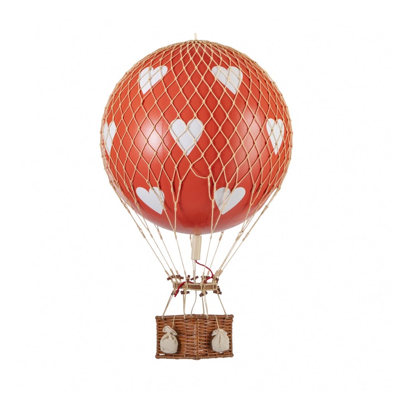 Authentic Models Royal Aero, Red Hearts - Hot Air Balloon Hanging Decor - 56cm