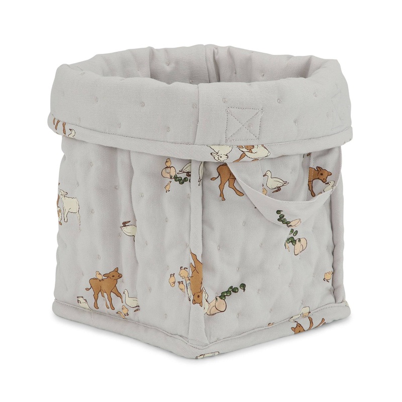 Konges Sljd Small Quilted Box Farm Blue